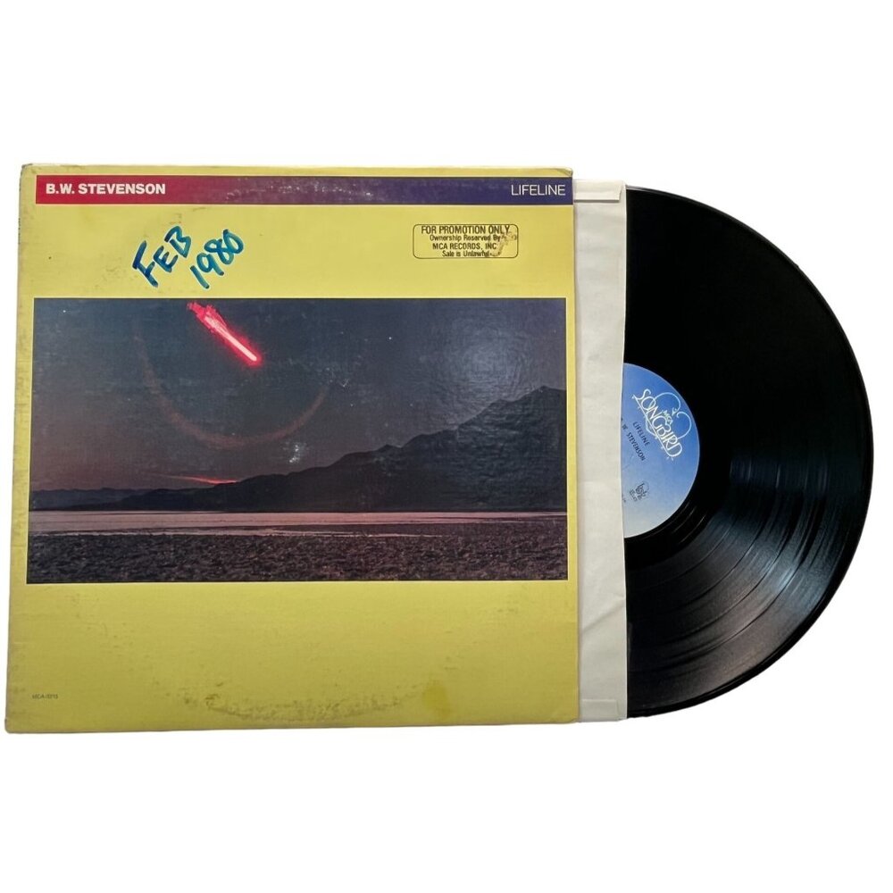 B.W. Stevenson Lifeline Vinyl LP Country 1980 PROMO Songbird 3215 + Insert